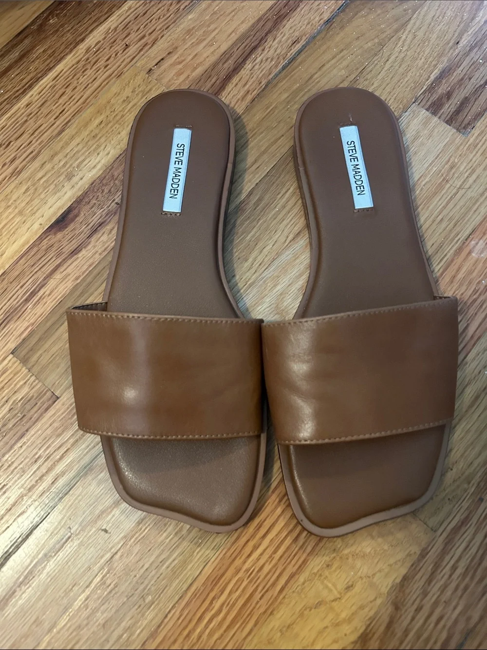 Steve Madden Tan Avra Slide Sandals